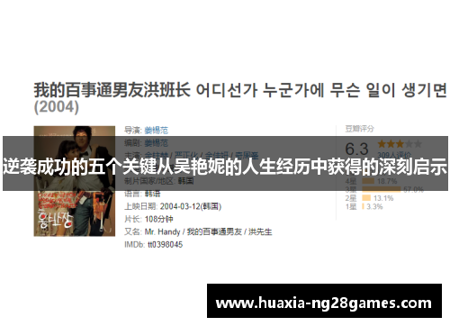 逆袭成功的五个关键从吴艳妮的人生经历中获得的深刻启示 逆袭成功的五个关键从吴艳妮的人生经历中获得的深刻启示